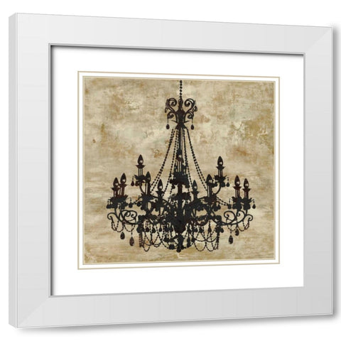 Chandelier I White Modern Wood Framed Art Print with Double Matting by Jeffries, Oliver