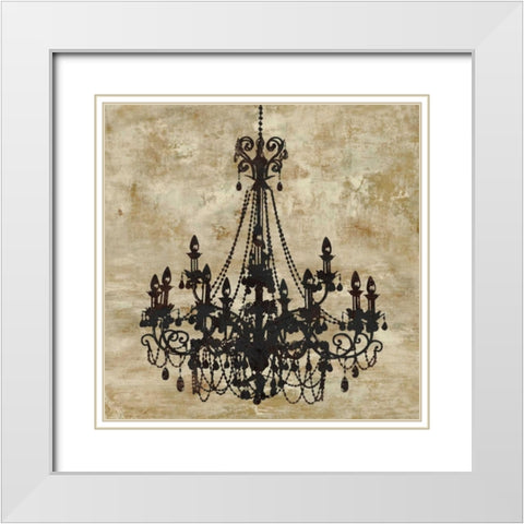 Chandelier I White Modern Wood Framed Art Print with Double Matting by Jeffries, Oliver