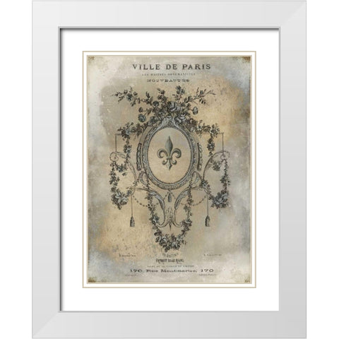 Ville de Paris White Modern Wood Framed Art Print with Double Matting by Jeffries, Oliver