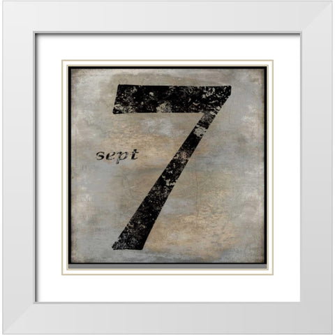 sept White Modern Wood Framed Art Print with Double Matting by Jeffries, Oliver