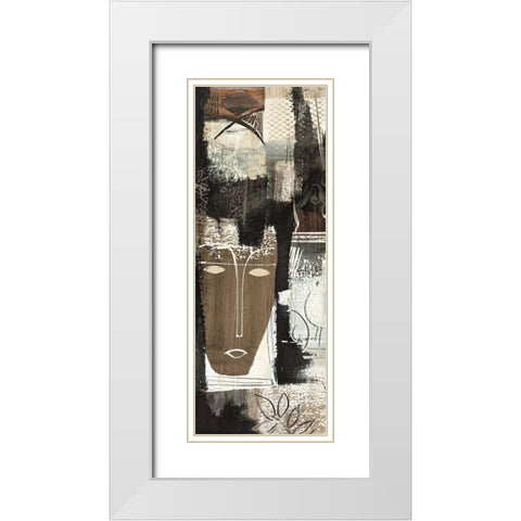 Ethnic Panel II White Modern Wood Framed Art Print with Double Matting by Carney, Patrick