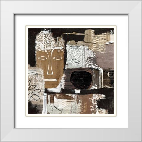Ethno II White Modern Wood Framed Art Print with Double Matting by Carney, Patrick