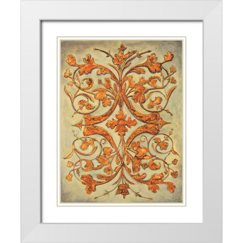 Ornamental Scroll II White Modern Wood Framed Art Print with Double Matting by Segovia, Pablo