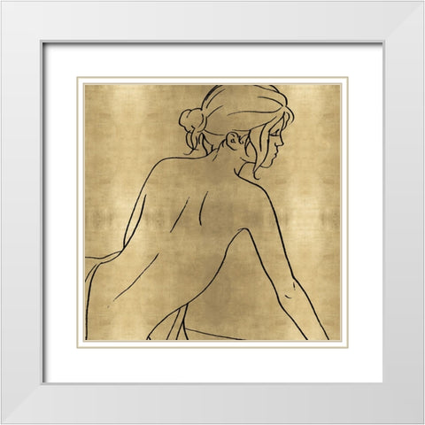 Female Figure Gold I White Modern Wood Framed Art Print with Double Matting by Blake, Madeline