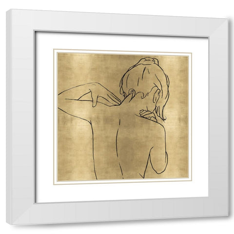 Female Figure Gold II White Modern Wood Framed Art Print with Double Matting by Blake, Madeline