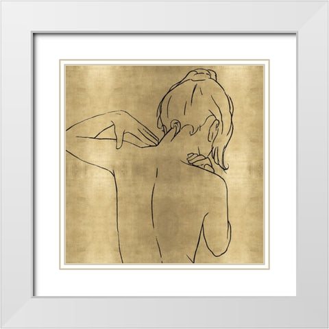Female Figure Gold II White Modern Wood Framed Art Print with Double Matting by Blake, Madeline