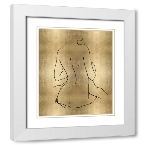Female Figure Gold III White Modern Wood Framed Art Print with Double Matting by Blake, Madeline