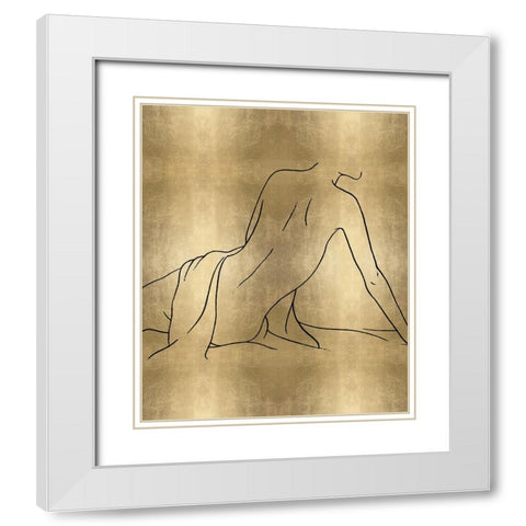 Female Figure Gold IV White Modern Wood Framed Art Print with Double Matting by Blake, Madeline