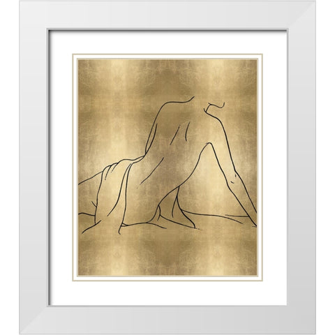 Female Figure Gold IV White Modern Wood Framed Art Print with Double Matting by Blake, Madeline