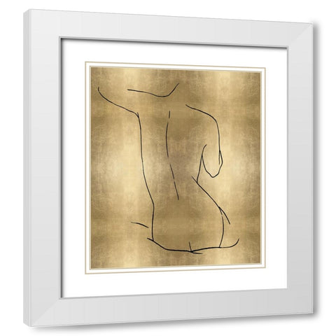 Female Figure Gold V White Modern Wood Framed Art Print with Double Matting by Blake, Madeline