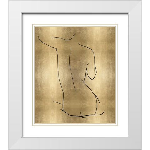 Female Figure Gold V White Modern Wood Framed Art Print with Double Matting by Blake, Madeline