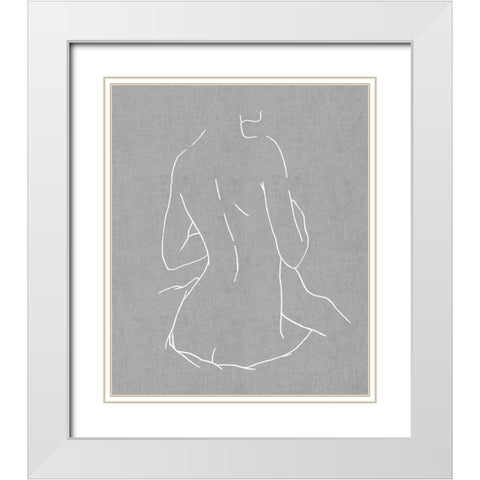 Female Figure Gray III White Modern Wood Framed Art Print with Double Matting by Blake, Madeline