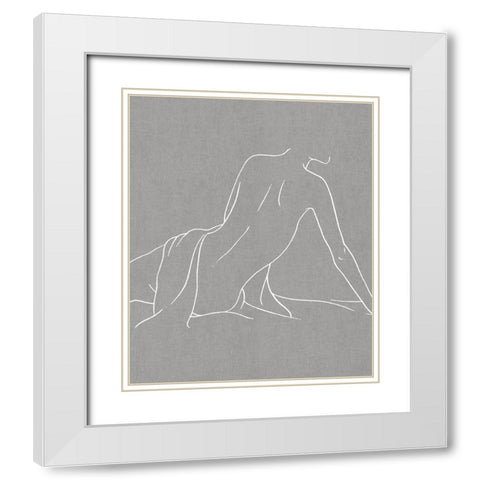 Female Figure Gray IV White Modern Wood Framed Art Print with Double Matting by Blake, Madeline