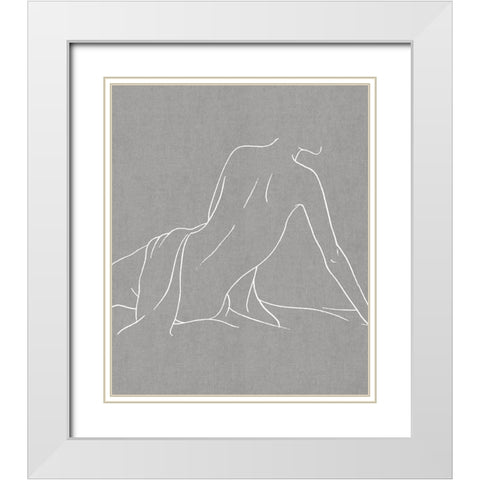 Female Figure Gray IV White Modern Wood Framed Art Print with Double Matting by Blake, Madeline