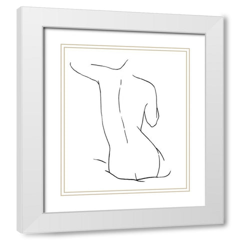 Female Figure V White Modern Wood Framed Art Print with Double Matting by Blake, Madeline