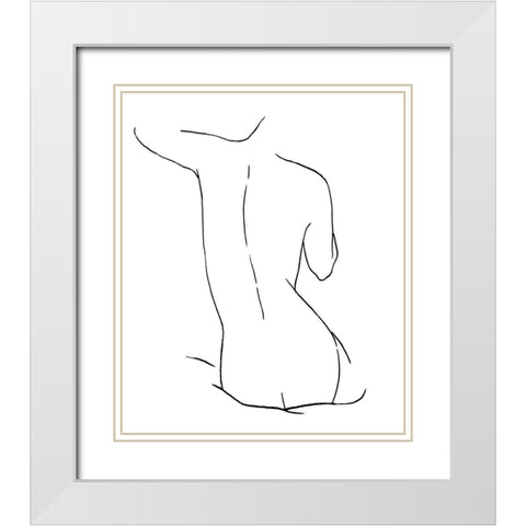 Female Figure V White Modern Wood Framed Art Print with Double Matting by Blake, Madeline