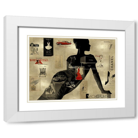 High Fashion on Gold I White Modern Wood Framed Art Print with Double Matting by Pearson, Amanda