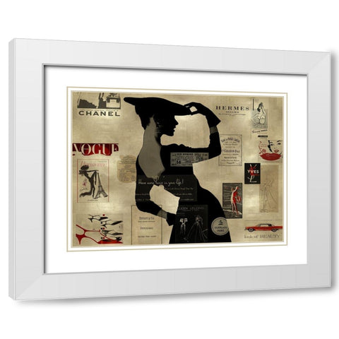 High Fashion on Gold II White Modern Wood Framed Art Print with Double Matting by Pearson, Amanda