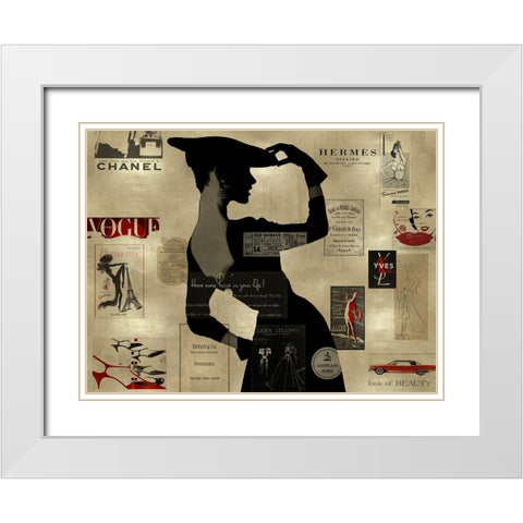 High Fashion on Gold II White Modern Wood Framed Art Print with Double Matting by Pearson, Amanda