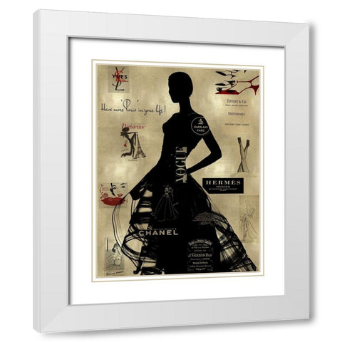 High Fashion on Gold III White Modern Wood Framed Art Print with Double Matting by Pearson, Amanda