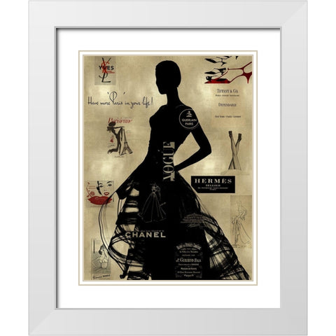 High Fashion on Gold III White Modern Wood Framed Art Print with Double Matting by Pearson, Amanda