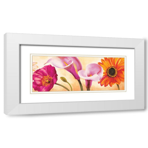 Danse de fleurs II White Modern Wood Framed Art Print with Double Matting by Viollet, Pierre