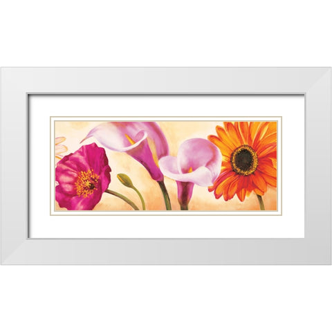 Danse de fleurs II White Modern Wood Framed Art Print with Double Matting by Viollet, Pierre