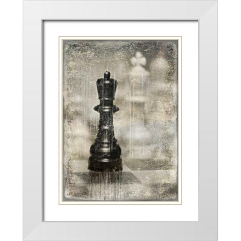 Checkmate I White Modern Wood Framed Art Print with Double Matting by Brennan, Russell