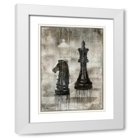 Checkmate II White Modern Wood Framed Art Print with Double Matting by Brennan, Russell