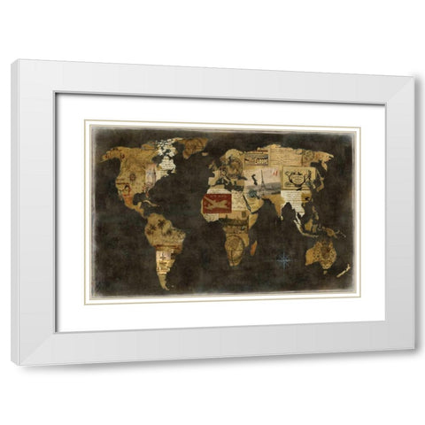 Faraway Places White Modern Wood Framed Art Print with Double Matting by Brennan, Russell