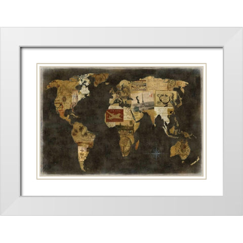 Faraway Places White Modern Wood Framed Art Print with Double Matting by Brennan, Russell