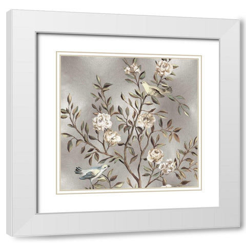 Chinoiserie I White Modern Wood Framed Art Print with Double Matting by Campbell, Renee