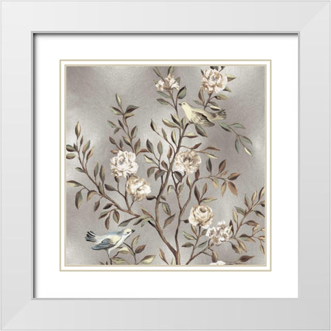 Chinoiserie I White Modern Wood Framed Art Print with Double Matting by Campbell, Renee