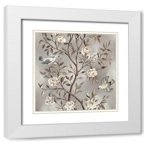 Chinoiserie II White Modern Wood Framed Art Print with Double Matting by Campbell, Renee