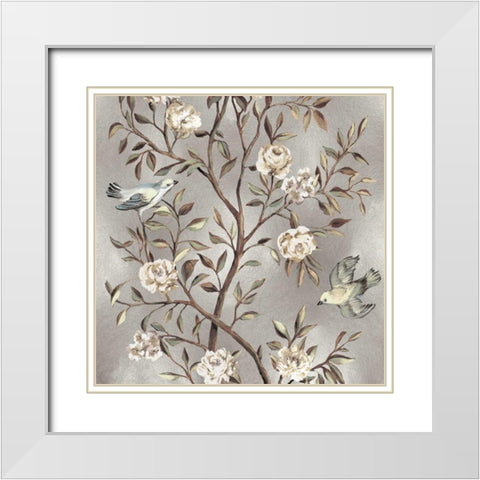 Chinoiserie II White Modern Wood Framed Art Print with Double Matting by Campbell, Renee