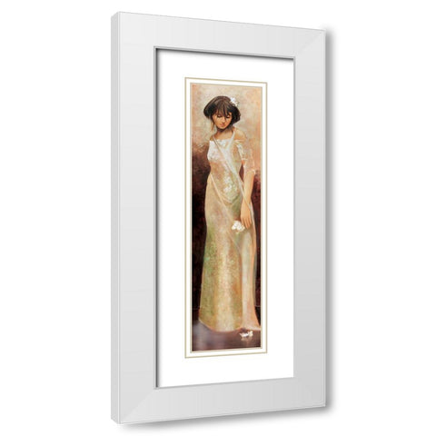 Fiorella White Modern Wood Framed Art Print with Double Matting by Di Scenza, Ron