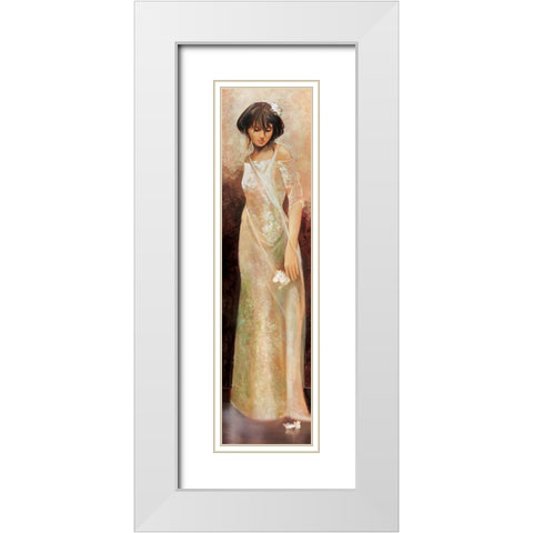 Fiorella White Modern Wood Framed Art Print with Double Matting by Di Scenza, Ron