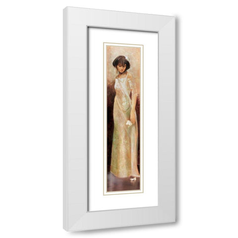 Fiorella White Modern Wood Framed Art Print with Double Matting by Di Scenza, Ron
