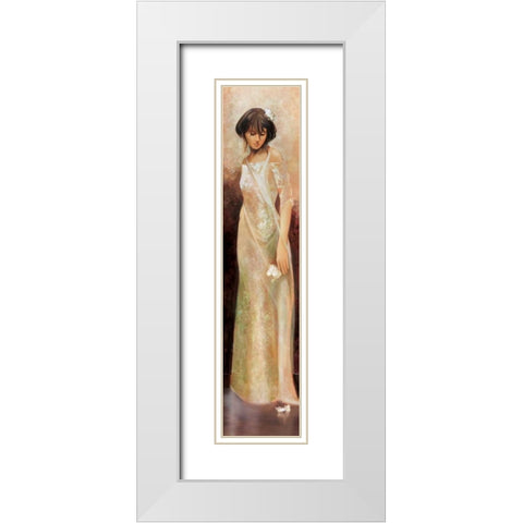Fiorella White Modern Wood Framed Art Print with Double Matting by Di Scenza, Ron