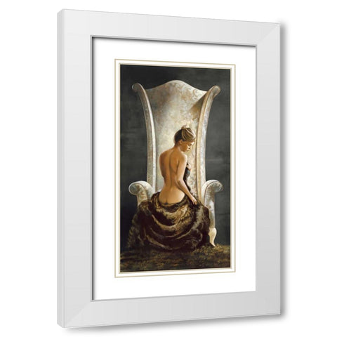 Lovely Lady White Modern Wood Framed Art Print with Double Matting by Di Scenza, Ron