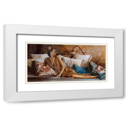 Posh Afternoon Tea White Modern Wood Framed Art Print with Double Matting by Di Scenza, Ron