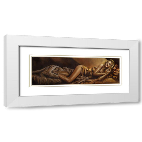 Gold Diamond White Modern Wood Framed Art Print with Double Matting by Di Scenza, Ron
