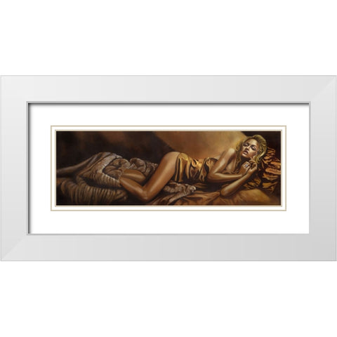 Gold Diamond White Modern Wood Framed Art Print with Double Matting by Di Scenza, Ron