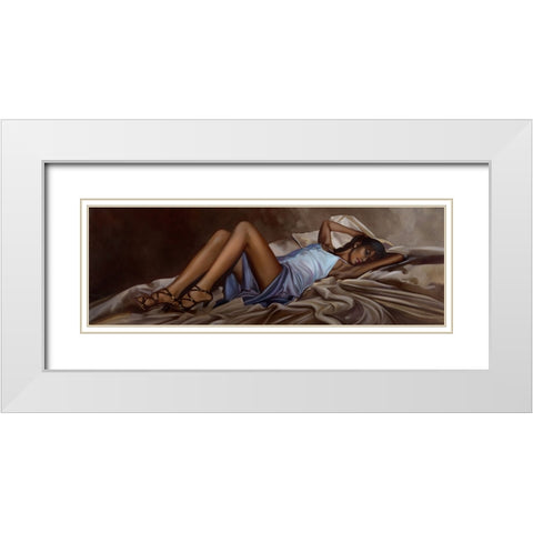 Satin Gown White Modern Wood Framed Art Print with Double Matting by Di Scenza, Ron