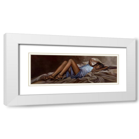 Satin Gown White Modern Wood Framed Art Print with Double Matting by Di Scenza, Ron