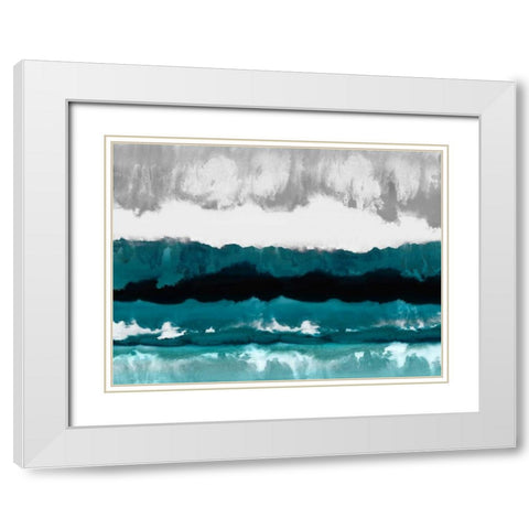 Cerulean View White Modern Wood Framed Art Print with Double Matting by Springer, Rachel