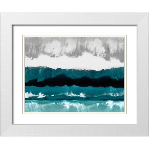 Cerulean View White Modern Wood Framed Art Print with Double Matting by Springer, Rachel