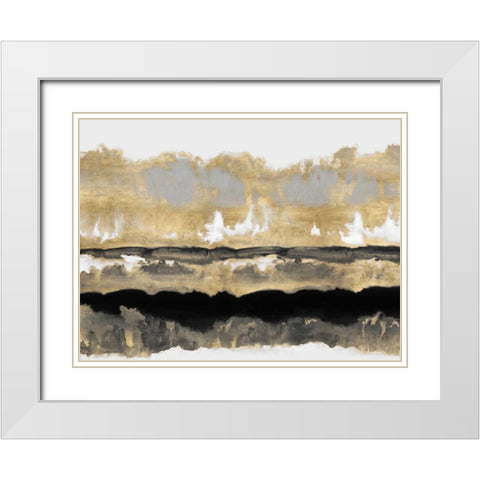 Golden Undertones I White Modern Wood Framed Art Print with Double Matting by Springer, Rachel