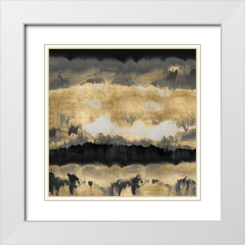 Spectrum in Gold and Black White Modern Wood Framed Art Print with Double Matting by Springer, Rachel