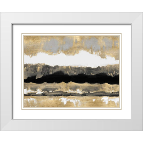 Golden Undertones II White Modern Wood Framed Art Print with Double Matting by Springer, Rachel